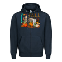 Navy Hello Fall Merino Wool Sheep Zipper Hoodie - LillyAllenDesigns