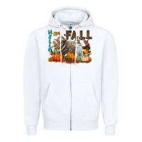 White Hello Fall Merino Wool Sheep Zipper Hoodie - LillyAllenDesigns