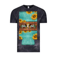 Cloud Black mom hereford cattle sunflowers on tooled leather slim can cooler Vintage Tee - BarkalooDesign