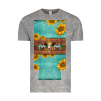 Cloud Rock mom hereford cattle sunflowers on tooled leather slim can cooler Vintage Tee - BarkalooDesign
