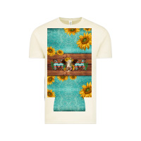 Vintage Arctic mom hereford cattle sunflowers on tooled leather slim can cooler Vintage Tee - BarkalooDesign