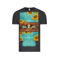 Vintage Black mom hereford cattle sunflowers on tooled leather slim can cooler Vintage Tee - BarkalooDesign