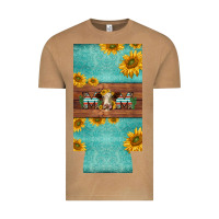 Vintage Camel mom hereford cattle sunflowers on tooled leather slim can cooler Vintage Tee - BarkalooDesign