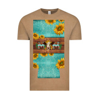 Vintage Coffee mom hereford cattle sunflowers on tooled leather slim can cooler Vintage Tee - BarkalooDesign