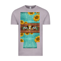 Vintage Zinc mom hereford cattle sunflowers on tooled leather slim can cooler Vintage Tee - BarkalooDesign