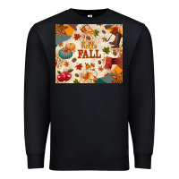 Black Hello Fall Premium Sweatshirt - texasbilliewilder