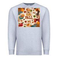Heather Grey Hello Fall Premium Sweatshirt - texasbilliewilder