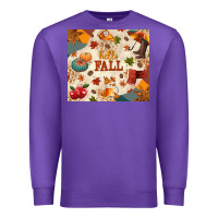 Purple Hello Fall Premium Sweatshirt - texasbilliewilder