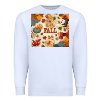 White Hello Fall Premium Sweatshirt - texasbilliewilder