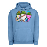 Pigment Pebble Blue Easter Day Baseball Easter sports carrots Urban Hoodie - OliviaCreatesArt