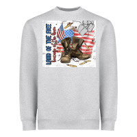 Heather Grey land of the free Heavyweight Sweatshirt - MaliasSmallBusiness