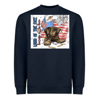 Navy land of the free Heavyweight Sweatshirt - MaliasSmallBusiness