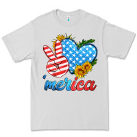 Dove Grey america with heart Premium Tee - HRA Design Shop