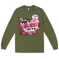 Army Green my residents are my valentines Long Sleeve Tee - MaliasSmallBusiness