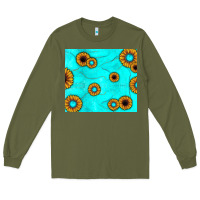 Army Green turquoise gemstone sunflower Long Sleeve Tee - JahusDesignShop