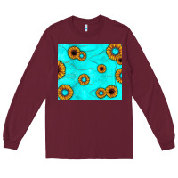 Burgundy turquoise gemstone sunflower Long Sleeve Tee - JahusDesignShop
