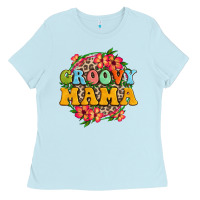 Baby Blue groovy mama Ladies Tee - Zillion Design Studio