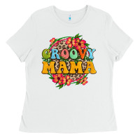 White groovy mama Ladies Tee - Zillion Design Studio