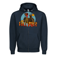 Navy Fall Vibes Turkey Zipper Hoodie - LillyAllenDesigns