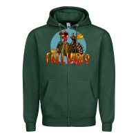 Sports Green Fall Vibes Turkey Zipper Hoodie - LillyAllenDesigns
