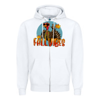 White Fall Vibes Turkey Zipper Hoodie - LillyAllenDesigns