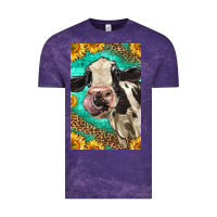 Cloud Purple Western Holstein Cow Vintage Tee - LillyAllenDesigns