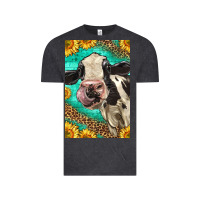 Vintage Black Western Holstein Cow Vintage Tee - LillyAllenDesigns