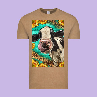 Western Holstein Cow Vintage Tee Designed By Lillyallendesigns