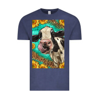 Vintage Denim Western Holstein Cow Vintage Tee - LillyAllenDesigns