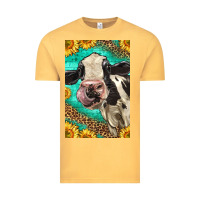 Vintage Mustard Western Holstein Cow Vintage Tee - LillyAllenDesigns