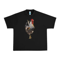 Black cream legbar rooster Urban Heavy Tee - LillyAllenDesigns