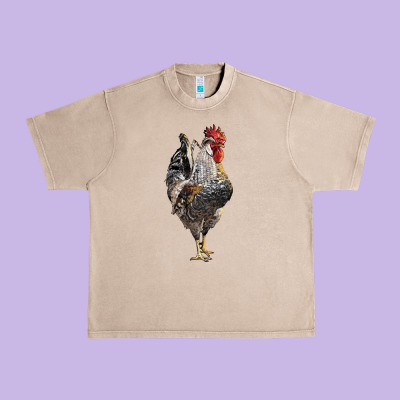 Cream Legbar Rooster Urban Heavy Tee Designed By Lillyallendesigns