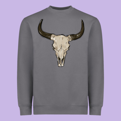 Cow Skul Heavyweight Sweatshirt Designed By Maliassmallbusiness