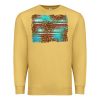 Antique Gold Serape and Leopard Background Premium Sweatshirt - texasbilliewilder