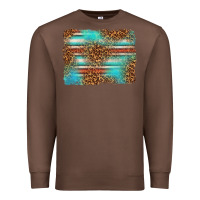 Chestnut Serape and Leopard Background Premium Sweatshirt - texasbilliewilder