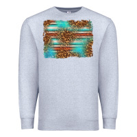Heather Grey Serape and Leopard Background Premium Sweatshirt - texasbilliewilder