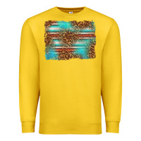 Lemon Serape and Leopard Background Premium Sweatshirt - texasbilliewilder