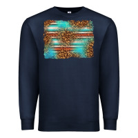 Navy Serape and Leopard Background Premium Sweatshirt - texasbilliewilder