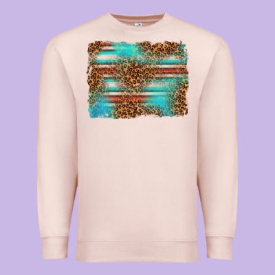 Serape And Leopard Background Premium Sweatshirt Designed By Texasbilliewilder