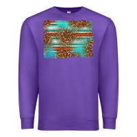 Purple Serape and Leopard Background Premium Sweatshirt - texasbilliewilder