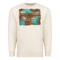 Sandshell Serape and Leopard Background Premium Sweatshirt - texasbilliewilder