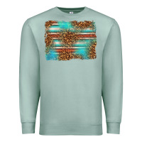 Seafoam Serape and Leopard Background Premium Sweatshirt - texasbilliewilder