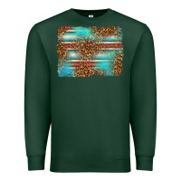 Sports Green Serape and Leopard Background Premium Sweatshirt - texasbilliewilder
