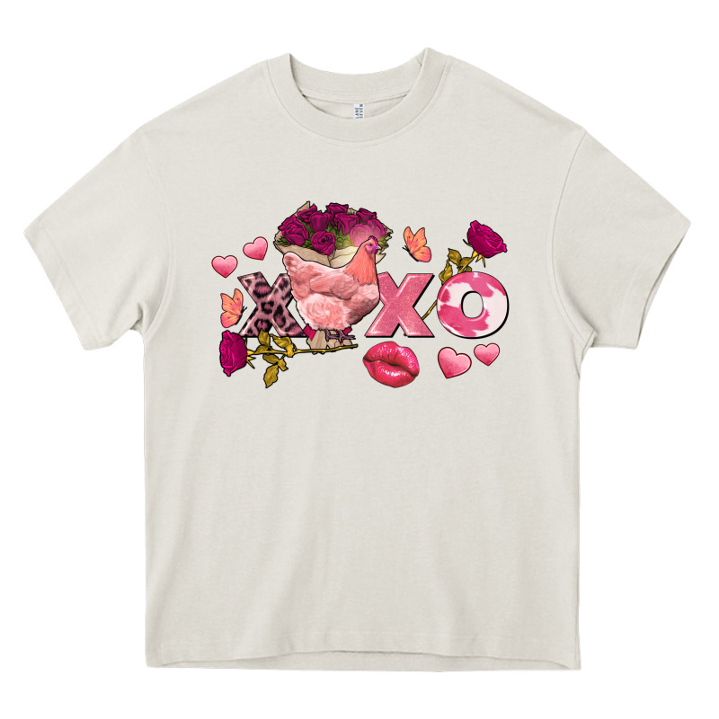 Chicken Valentine's Day Xoxo Heavy Core Tee by FaDigitalArtStudio | Teevron