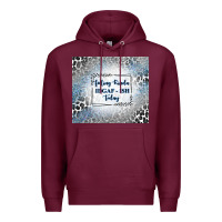 Burgundy feeling kinda idgaf ish today with leopard and gli Premium Hoodie - TumblerDesignByShophia
