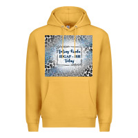 Mustard feeling kinda idgaf ish today with leopard and gli Premium Hoodie - TumblerDesignByShophia