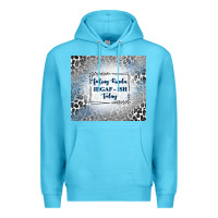 Ocean Blue feeling kinda idgaf ish today with leopard and gli Premium Hoodie - TumblerDesignByShophia