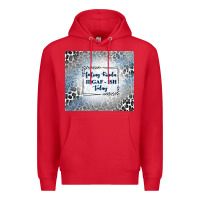 Red feeling kinda idgaf ish today with leopard and gli Premium Hoodie - TumblerDesignByShophia