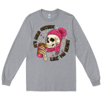 Heather Grey its cold outside like my heart Long Sleeve Tee - MaliasSmallBusiness