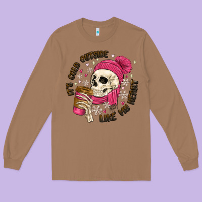 Its Cold Outside Like My Heart Long Sleeve Tee Designed By Maliassmallbusiness